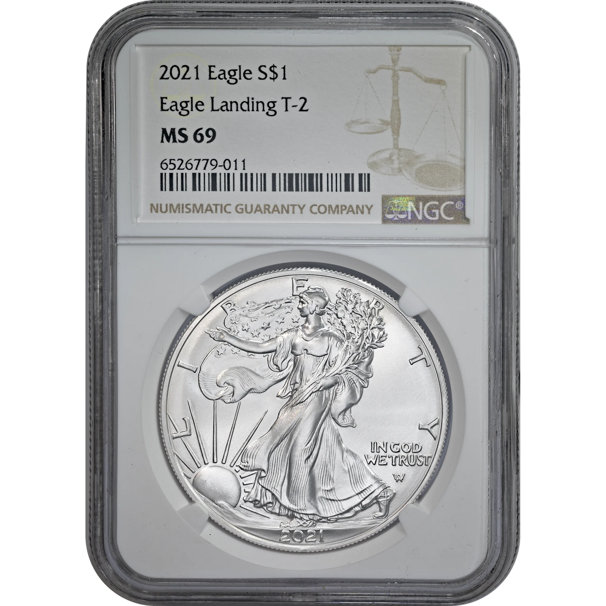 2021 Silver Eagle T-2 NGC MS 69