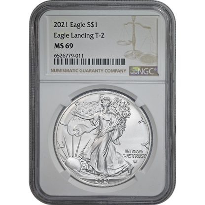 2021 Silver Eagle T-2 NGC MS 69