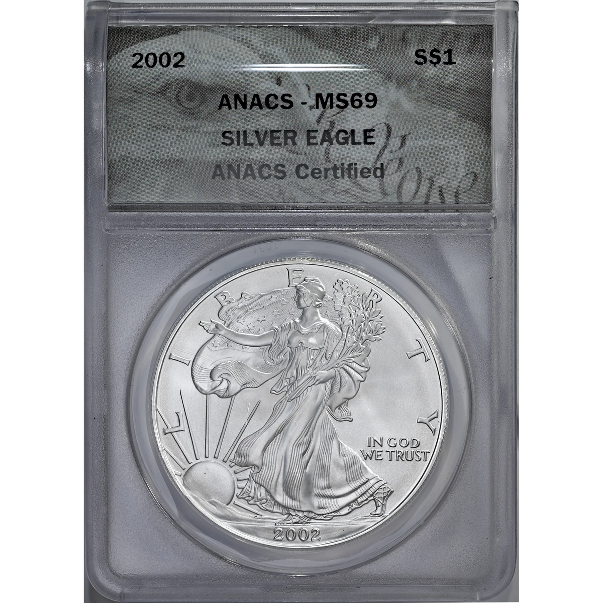 2002 ANACS MS 69 Silver Eagle