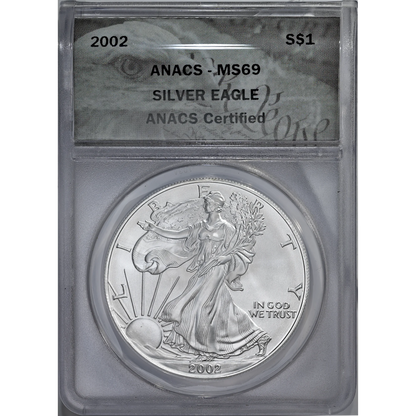 2002 ANACS MS 69 Silver Eagle