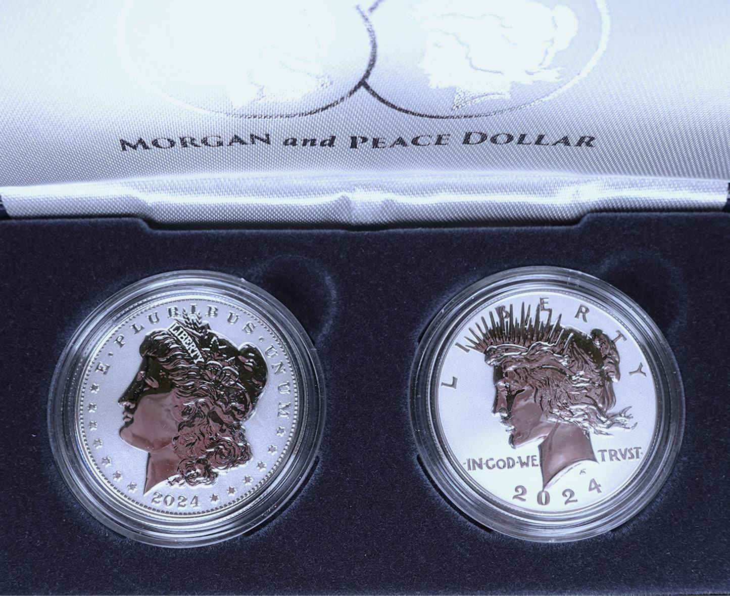 2024-S Morgan & Peace Silver Dollar Reverse Proof Set (Box & COA)
