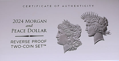 2024-S Morgan & Peace Silver Dollar Reverse Proof Set (Box & COA)