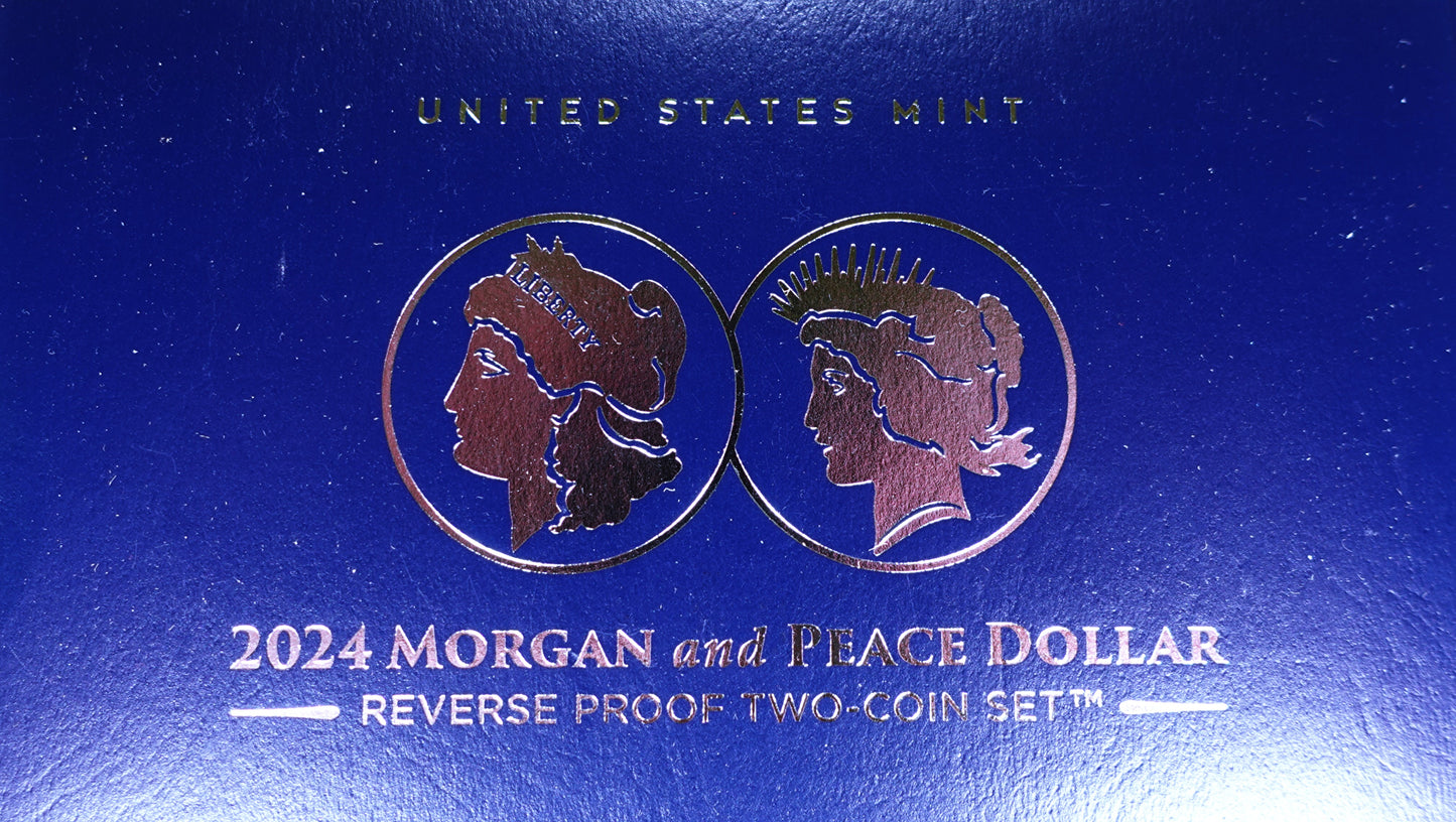 2024-S Morgan & Peace Silver Dollar Reverse Proof Set (Box & COA)