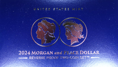 2024-S Morgan & Peace Silver Dollar Reverse Proof Set (Box & COA)