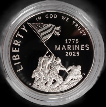 2025 United States Marine Corps 250th Anniversary Commemorative Coin Proof Silver Dollar