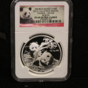 2013 China Panda Silver 1 Oz World Money Fair Berlin NGC PF 69