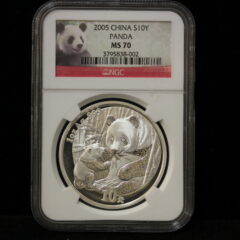 2005 China Silver Panda 10 Yen NGC MS 70