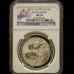 2013 P Australia Silver Kookaburra $1 NGC MS 70