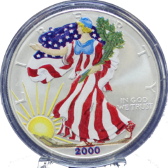 2000 American 1 Oz Silver Eagle Painted