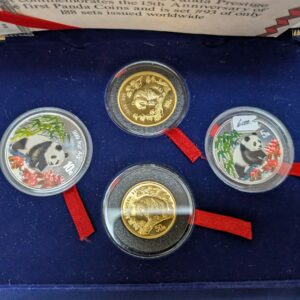 1997 China Panda Prestige Set w/ CoA Gold & Silver Coins