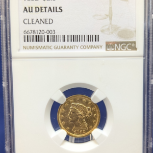 1852 Liberty Head $2.5 NGC AU Details Cleaned