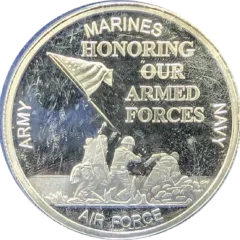 Art Medal Honoring American Armed Forces 1 Oz .999 Fine Silver Coin