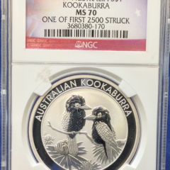 2013 Australia Kookaburra First 2500 Struck NGC MS 70