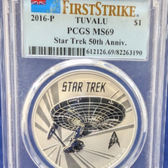 2016 Tuvalu Star Trek 50th Anniversary Silver PCGS First Strike MS69