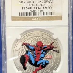 2013 Niue 50 Years of Spiderman Colorized NGC PF 69 Ultra Cameo