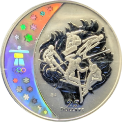 2009 Canada $25 Vancouver Olympics Skiing Silver Coin