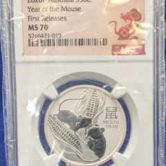 2020 Australia Year of the Mouse 50C Silver Coin NGC MS 70 First Releases