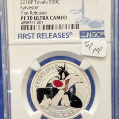 2018 Tuvalu Looney Toons Sylvester First Releases NGC PF 70 Ultra Cameo