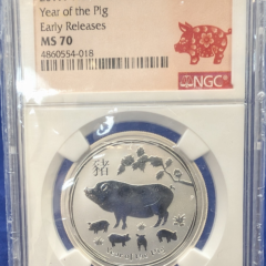 2019 Australia Year of the Pig 50c Silver NGC Early releases MS 70