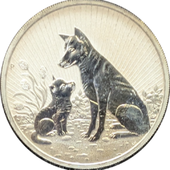 2022 2 Oz Australian Piedfort Dingo Silver Coin