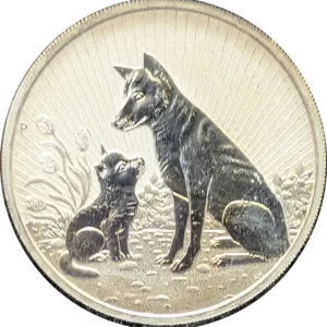 2022 2 Oz Australian Piedfort Dingo Silver Coin