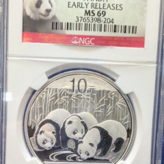 2013 China 10 Yn Panda 1 oz Silver NGC MS69