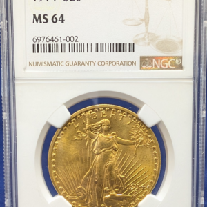 1914 $20 Gold Eagle NGC MS 64