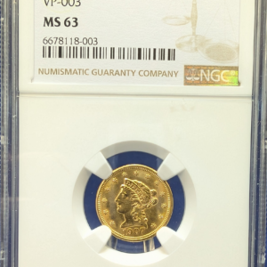 1907/7/7 Liberty Head $2.5 Gold Coin VP-003 NGC MS 63