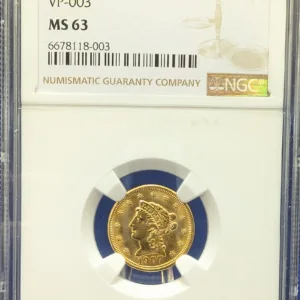 1907/7/7 Liberty Head $2.5 Gold Coin VP-003 NGC MS 63