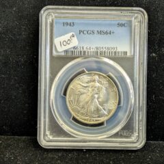 1943 Walking Liberty Half Dollar PCGS MS 64+