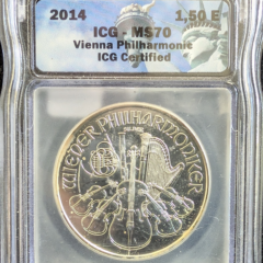 2014 Vienna Philharmonic 1.5 Euro ICG MS70