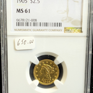 1905 U.S. $2.5 Liberty Head Gold Coin NGC MS 61