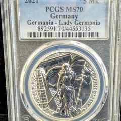 2021 Germany 5 Mk Lady Germania PCGS MS 70