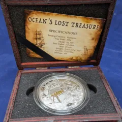 2024 Barbados Ocean’s Lost Treasure $5 2 Oz Silver Coin