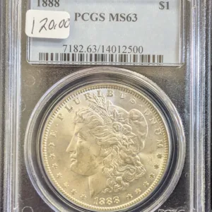 1888 Morgan Dollar PCGS MS 63