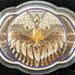 2023 Solomon Islands $5 2 Oz Silver Coin “Eagle of the 6th Chakra” Colorized