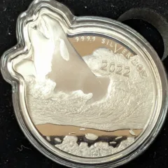 2022 Solomon Islands $5 2 Oz Silver “Ocean Predators Killer Whale”