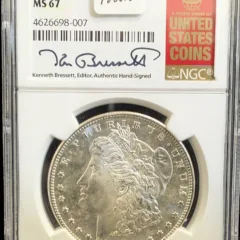 1881 S Morgan Dollar NGC MS 67 Red book label