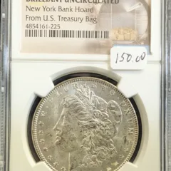 1886 Morgan Dollar NGC Brilliant Unc – New York Bank Hoard From U.S. Treasury Bag