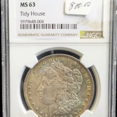 1883 O Morgan Dollar NGC MS 63 Tidy House Label