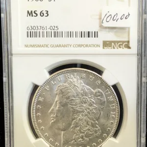 1900 Morgan Dollar NGC MS 63
