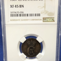 1887 CS Denmark 2 Ore NGC XF 45 BN