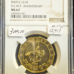 1997 Canada $50 Gold Maple Leaf R.C.M.P Anniversary NGC MS 67