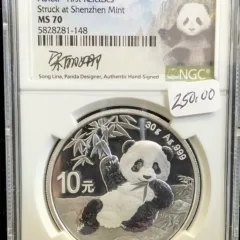 2020 China 10Y Silver Panda First Releases Struck at Shenzhen Mint NGC MS 70