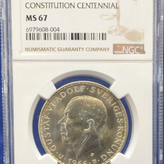 1966 U Sweden S5K Constitution Centennial NGC MS 67