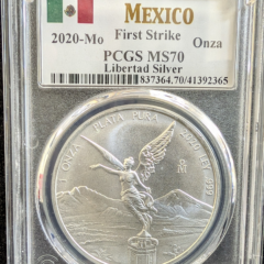 2020 Mexican Libertad Silver 1 Onza PCGS MS 70 First Strike