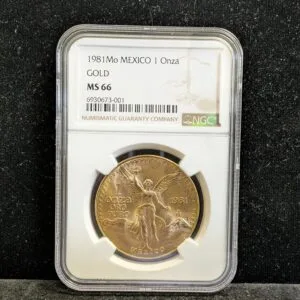 1981 Mo Mexico Gold 1 Onza NGC MS 66