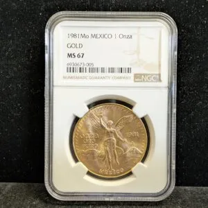 1981 Mo Mexico Gold 1 Onza NGC MS 67