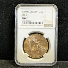 1981 Mo Mexico Gold 1 Onza NGC MS 67