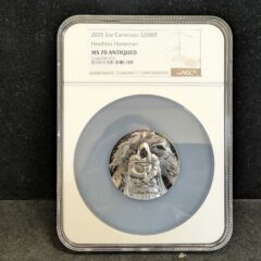 2025 Cameroon S2000F 2 Oz Silver Headless Horseman NGC MS 70 Antiqued